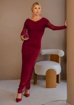 Vestido Tule Andressa Burgundy