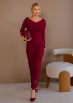 Vestido Tule Andressa Burgundy