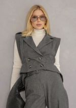 Colete Peplum Anelisa Cinza