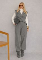 Calça Cinto Anelisa Cinza