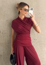 Blusa Tule Lizandra Burgundy