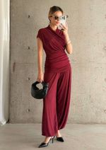 Blusa Tule Lizandra Burgundy