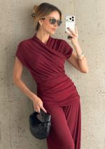 Blusa Tule Lizandra Burgundy