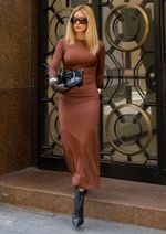 Vestido Carol Marrom