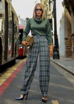 Calça Xadrez Viviane Verde