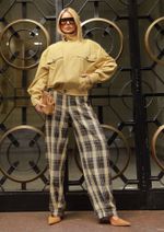 Calça Xadrez Viviane Bege