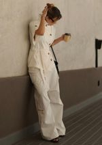 Calça Cargo Alfaiataria Jolie Off White