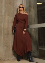 Vestido Assimétrico Luiza Marrom