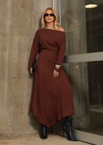 Vestido Assimétrico Luiza Marrom
