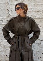 Parka 100% Linho Anelisa Verde