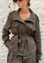 Parka 100% Linho Anelisa Verde