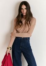 Blusa Tule Sofia Areia
