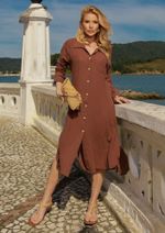 Camisa Chemise Resort Marrom