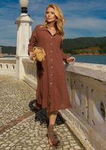 Camisa Chemise Resort Marrom