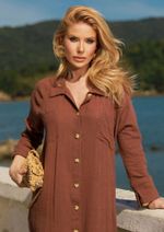 Camisa Chemise Resort Marrom