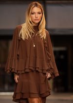 Vestido Babados Daniela Marrom