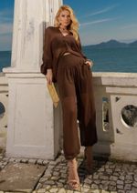 Calça Chiffon Sophia Marrom