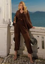 Calça Chiffon Sophia Marrom