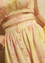Saia 100% Linho Elizabeth Estampada