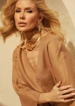 Blusa 100% Linho Aline Mascavo