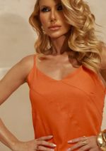 Vestido 100% Linho Alice Laranja