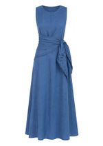 Vestido 100% Linho Júlia Azul