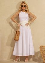 Vestido 100% Linho Júlia Off White