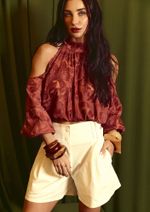 Blusa Bordada Luiza Terracota