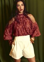 Blusa Bordada Luiza Terracota