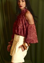 Blusa Bordada Luiza Terracota