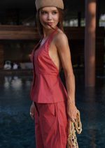 Blusa Frente Única Carina Terracota