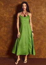 Vestido 100% Linho Alice Verde