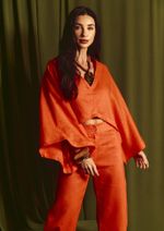 Blusa 100% Linho Aline Laranja