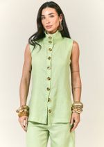 Camisa 100% Linho Larissa Verde
