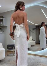 Vestido 100% Linho Fabiana Off White