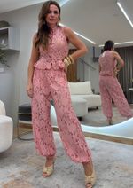 Colete Renda Carolina Rosa Claro
