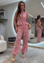Colete Renda Carolina Rosa Claro