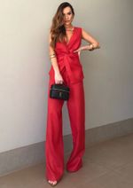 Calça 100% Linho Adriana Vermelho