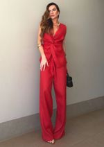 Calça 100% Linho Adriana Vermelho