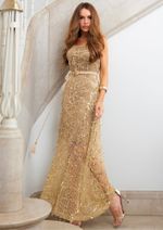 Vestido Paetê Mayte Dourado