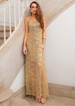 Vestido Paetê Mayte Dourado