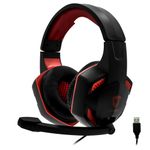 Fone de Ouvido Headset AE-362U Preto e Vermelho C/Fio Sate