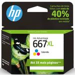 Tinta Cartucho HP 667XL Tricolor 8ml