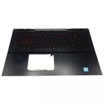 Carcaça Base Superior C/Teclado Vermelho Dell Inspiron Gamer 15 7566 7567 S/Touch Preto