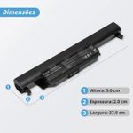 Bateria Asus 10.8v 43w 4000mAh K55 A75 K45 A55 A32-K55 A45 A75 A32-K5 6 Cells (BB11-AS062)