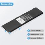 Bateria Dell 11.1v 38w 3400mAh E7440 F38HT 34GKR 3RNFD (BB11-DE105)