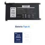 Bateria Dell 11.4v 39/42Wh 3400/3700mAh 3 cells WDX0R  3CRH3 T2JX4 7560 7460 7368 7472 p74g BC329 (BB11-DE125)
