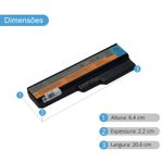 Bateria Lenovo 10.8v 48w 4400mAh G450 G530 G530 G550 3000 Z360 L08S6Y02 L08N6Y02 3000 G530 3000 G530 (BB11-LE010)