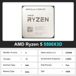 Processador AM4 Ryzen 5 5500X3D 4.0GHz AMD S/CX