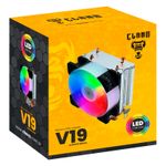 Cooler CPU LGA 775 1155 1156 1150 1151 1200 AM3 AM4 V19 95W 4pin RGB LED Clanm